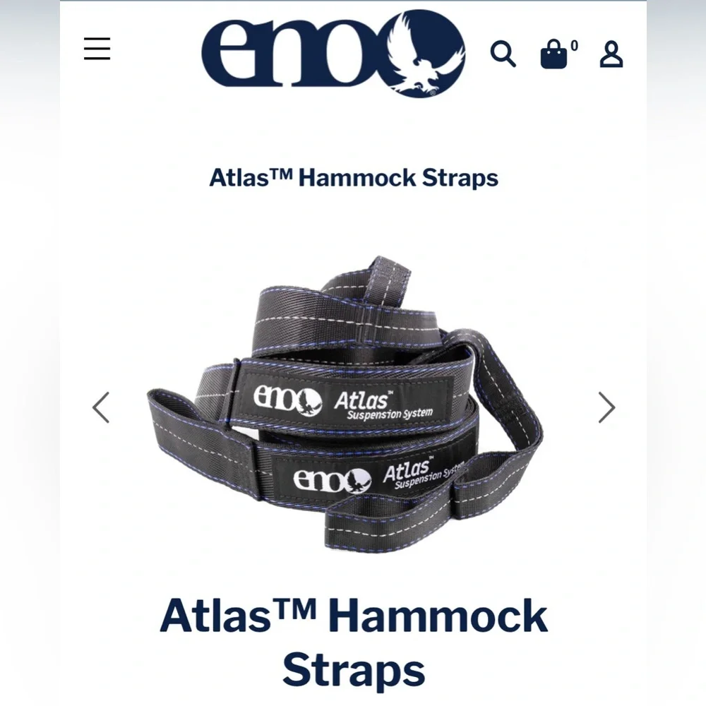 NEW - Eno DoubleNest Hammock and Suspension Straps - Red/Charcoal - Picture 8 of 10